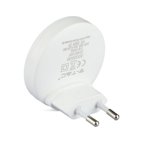 Lampka Nocna do Gniazdka LED V-TAC SAMSUNG CHIP Okrągła VT-83-RD 3000K 10lm