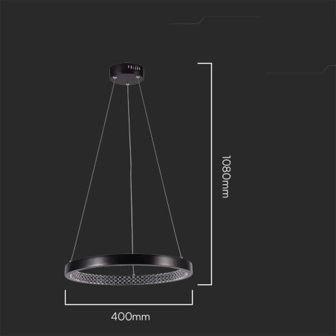 Oprawa Zwieszana V-TAC 19W LED Czarna VT-7823 3000K 2160lm