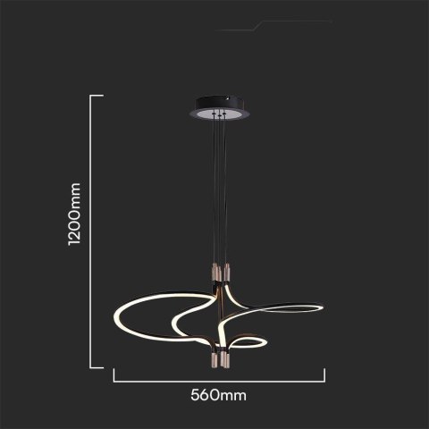 Oprawa Zwieszana V-TAC LED 30W Złoty Czarny 56x120cm VT-7980 3000K 3350lm