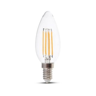 Żarówka LED V-TAC 4W Filament E14 Świeczka Ściemnialna VT-1986D 2700K 400lm