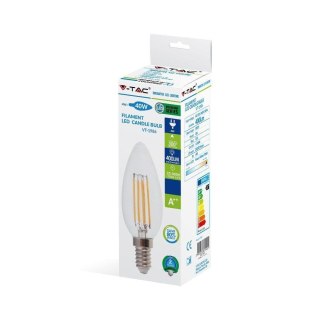 Żarówka LED V-TAC 4W Filament E14 Świeczka Ściemnialna VT-1986D 2700K 400lm