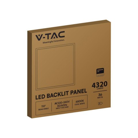 Panel LED V-TAC 36W 600x600 LED SAMSUNG CHIP Backlight 33mm 120Lm/W VT-61036 4000K 4320lm 5 Lat Gwarancji