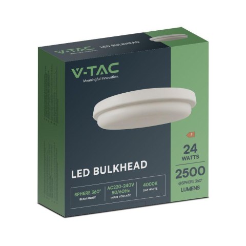 Plafon V-TAC 24W LED Okrągły 240x38mm IP54 VT-80024 4000K 2500lm