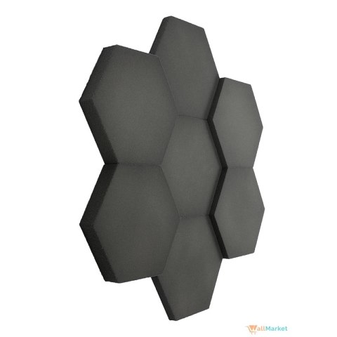 Akustyczne panele ścienne 3d WallMarket, Panel piankowy 3d, Heksagon szary 32 x 27,7 x 2,5 cm