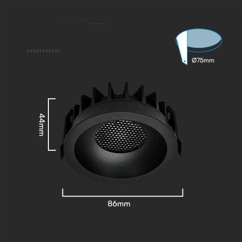 Oprawa V-TAC LED Downlight 24W BRIDGELUX CHIP CCT Czarna Raster Antyolśnieniowy Plaster Miodu VT-17024 3000K-4000K-6400K 2540lm