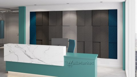 Akustyczne panele ścienne 3d WallMarket, Panel piankowy 3d, Kwadrat zielony 32 x 32 x 4,5 cm