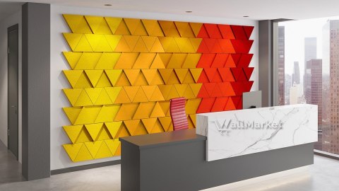 Akustyczne panele ścienne 3d WallMarket, Panel piankowy 3d, Trójkąt cytrynowy 32 x 27,7 x 4,5 cm