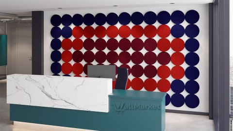 Panel akustyczny ścienny 3d WallMarket, Dekoracja ścienna 3d, Koło ciemnoniebieski 32 x 32 x 4,5 cm