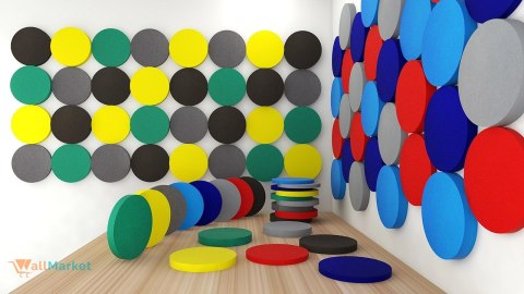Panel akustyczny ścienny 3d WallMarket, Dekoracja ścienna 3d, Koło ciemnoniebieski 32 x 32 x 4,5 cm