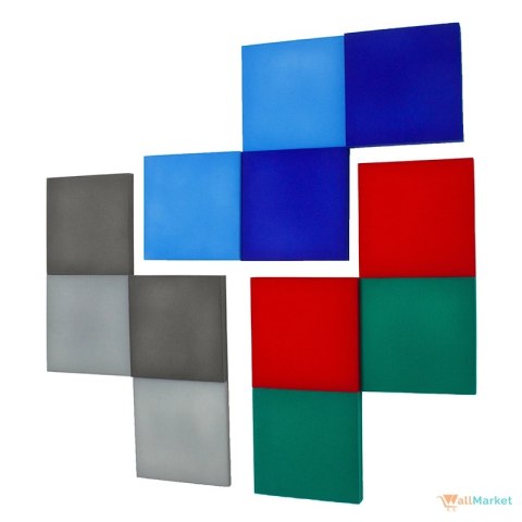 Panel akustyczny ścienny 3d WallMarket, Dekoracja ścienna 3d, Kwadrat zielony 32 x 32 x 2,5 cm