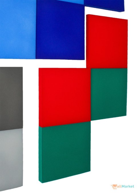 Panel akustyczny ścienny 3d WallMarket, Dekoracja ścienna 3d, Kwadrat zielony 32 x 32 x 2,5 cm