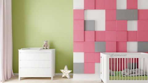 Panel akustyczny ścienny 3d WallMarket, Dekoracja ścienna 3d, Kwadrat zielony 32 x 32 x 2,5 cm