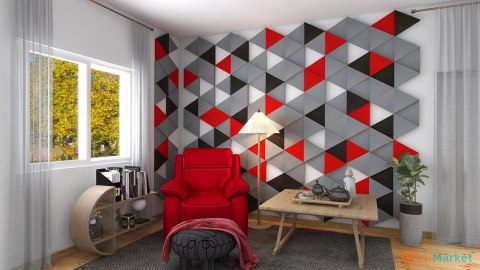 Akustyczne panele ścienne 3d WallMarket - zestaw 6 szt. Panele Trójkąt