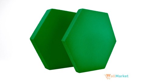 Wysokiej klasy akustyczny panel ścienny 3d WallMarket, Dekoracyjny panel 3d, Heksagon trawiasty 32 x 27,7 x 2,5 cm
