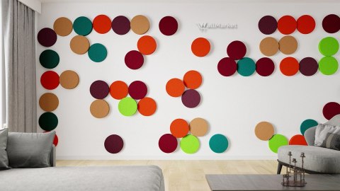 Panel wygłuszający 3d WallMarket, Panel dekoracyjny akustyczny, Koło miedziany 32 x 32 x 3,5 cm