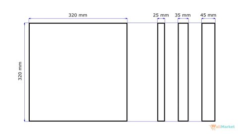 Panel akustyczny ścienny 3d WallMarket, Dekoracja ścienna 3d, Kwadrat neonowy róż 32 x 32 x 3,5 cm