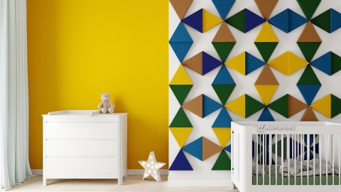 Panel wygłuszający 3d WallMarket, Panel dekoracyjny akustyczny, Trójkąt cafe latte 32 x 27,7 x 3,5 cm