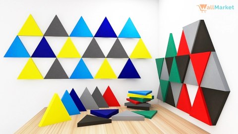 Panel wygłuszający 3d WallMarket, Panel dekoracyjny akustyczny, Trójkąt cafe latte 32 x 27,7 x 3,5 cm