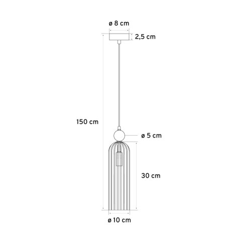 Lampa Dekoracyjna Wisząca Szklana AM203 1xE14 Złota Regina