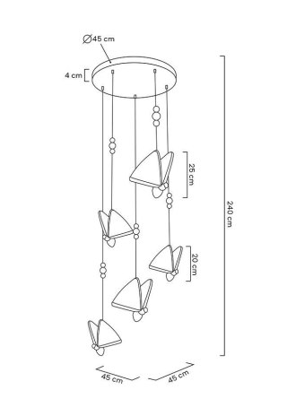 MOOSEE lampa wisząca BUTTERFLY DISC 5 złota