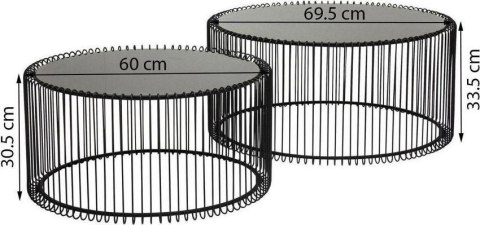 KARE zestaw stolików kawowych WIRE czarny