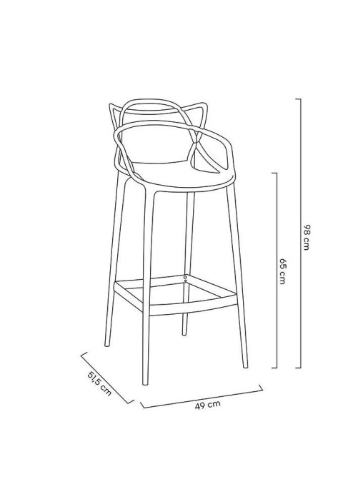 Krzesło barowe HILO PREMIUM 65 cm czarne