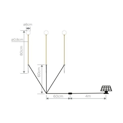 NEW GARDEN lampa ogrodowa BRUNA 80 3 SOLAR & BATTERY miedziana