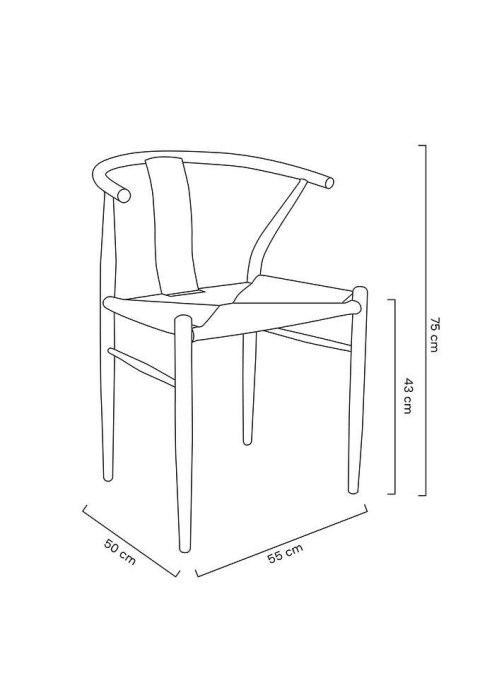 Krzesło WISHBONE METAL naturalne
