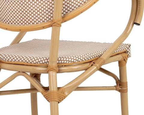 Krzesło CAFE BISTRO PARIS ARM jasnobrązowe rattan