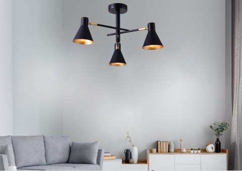 LESS LAMPA WISZĄCA 3X40W E14 CZARNY MATOWY