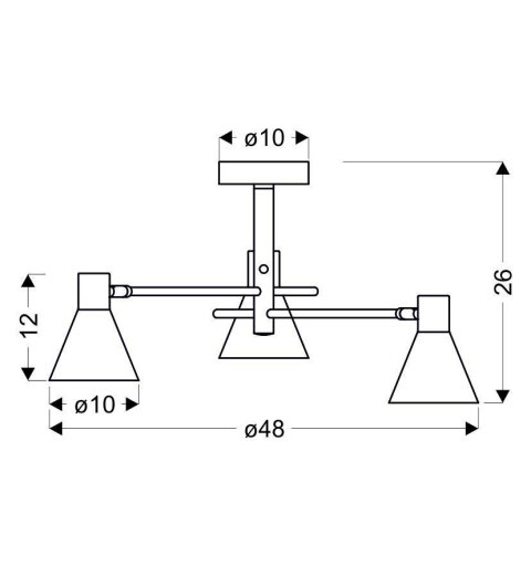 LESS LAMPA WISZĄCA 3X40W E14 CZARNY MATOWY
