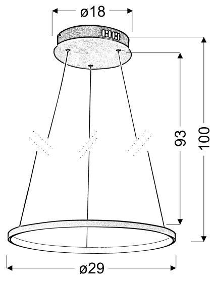 LUNE LAMPA WISZĄCA 30 OKRĄGŁY 18W LED 4000K CHROM LUNE LAMPA WISZĄCA 30 OKRĄGŁY 18W LED 4000K CHROM