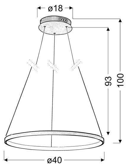 LUNE LAMPA WISZĄCA 40 OKRĄGŁY 25W LED 4000K CHROM LUNE LAMPA WISZĄCA 40 OKRĄGŁY 25W LED 4000K CHROM