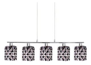 ROYAL LAMPA WISZĄCA 5X40W G9 CHROM+KRYSZTAŁKI CZARNE