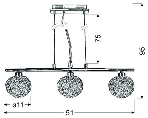 SPHERE LAMPA WISZĄCA 3X40W G9 CHROM SPHERE LAMPA WISZĄCA 3X40W G9 CHROM