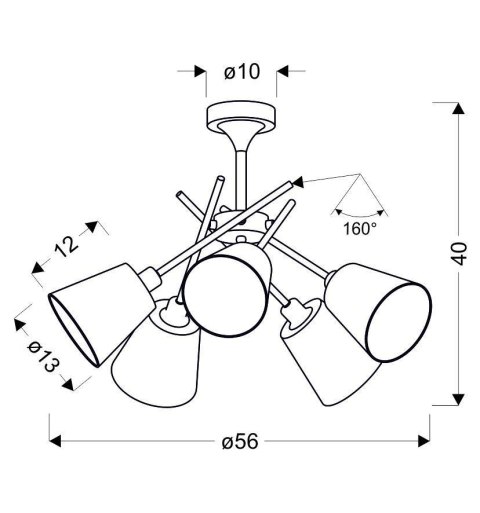 VOX LAMPA WISZĄCA 5X40W E14 CHROM Z ABAŻUREM VOX LAMPA WISZĄCA 5X40W E14 CHROM Z ABAŻUREM