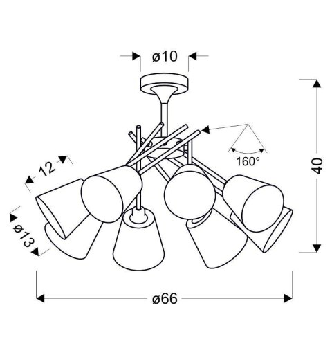 VOX LAMPA WISZĄCA 8X40W E14 CHROM Z ABAŻUREM VOX LAMPA WISZĄCA 8X40W E14 CHROM Z ABAŻUREM