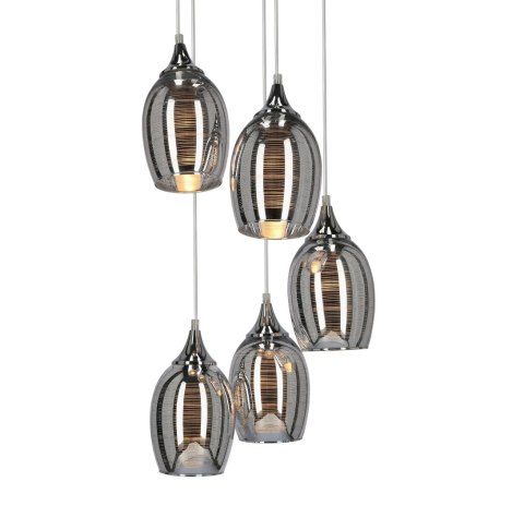 MARINA LAMPA WISZĄCA TALERZ 5X60W E27 CHROM