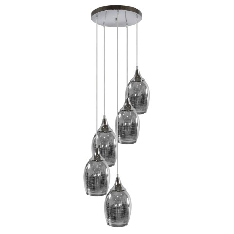 MARINA LAMPA WISZĄCA TALERZ 5X60W E27 CHROM