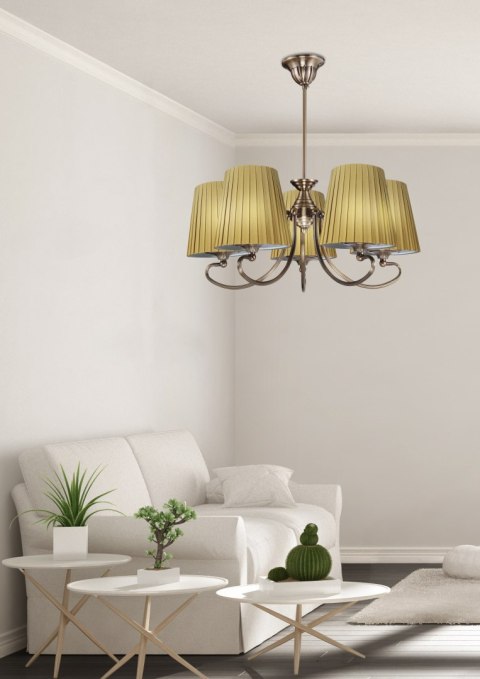 MOZART LAMPA WISZĄCA 5X60W E27 PATYNOWA MIEDŹ MIODOWY MOZART LAMPA WISZĄCA 5X60W E27 PATYNOWA MIEDŹ MIODOWY