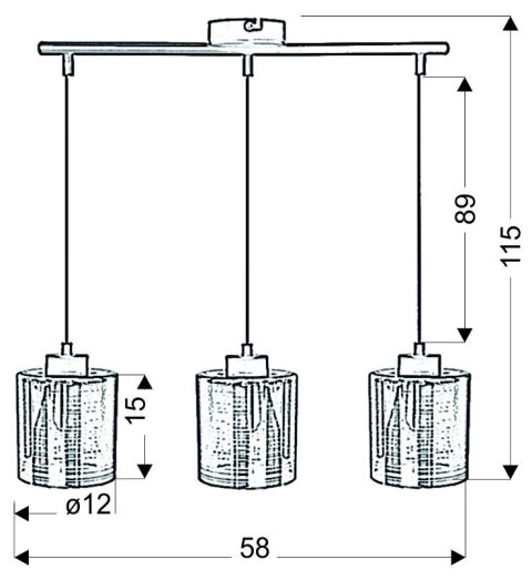 NOCTURNO LAMPA WISZĄCA 3X40W E27 CHROM NOCTURNO LAMPA WISZĄCA 3X40W E27 CHROM