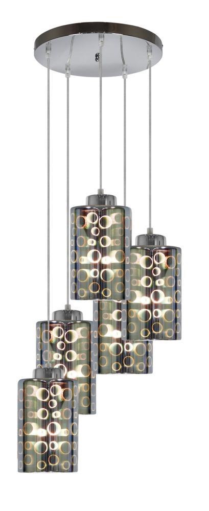 NOCTURNO LAMPA WISZĄCA TALERZ 5X40W E27 CHROM NOCTURNO LAMPA WISZĄCA TALERZ 5X40W E27 CHROM