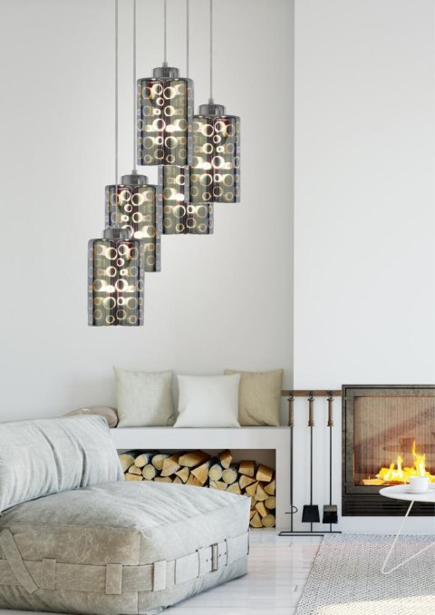 NOCTURNO LAMPA WISZĄCA TALERZ 5X40W E27 CHROM NOCTURNO LAMPA WISZĄCA TALERZ 5X40W E27 CHROM