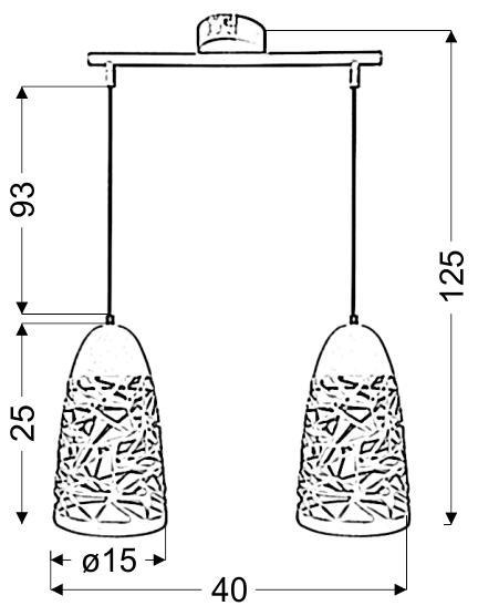 SABRIN LAMPA WISZĄCA 2X60W E27 BIAŁY SABRIN LAMPA WISZĄCA 2X60W E27 BIAŁY