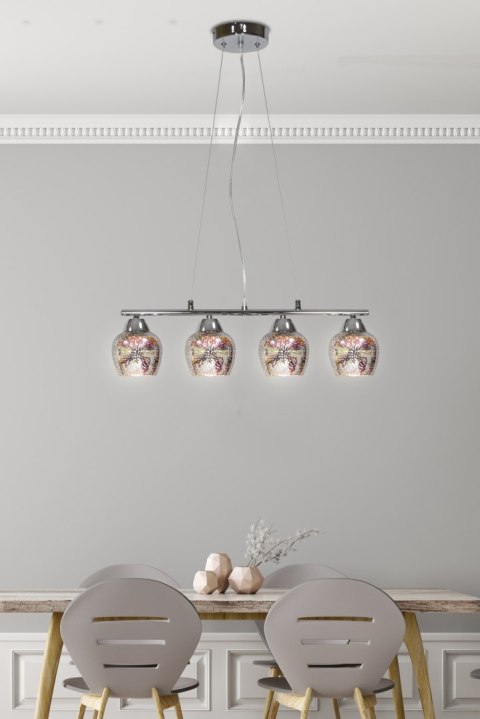 SIRIUS LAMPA WISZĄCA 4X60W E27 CHROM 3D SIRIUS LAMPA WISZĄCA 4X60W E27 CHROM 3D
