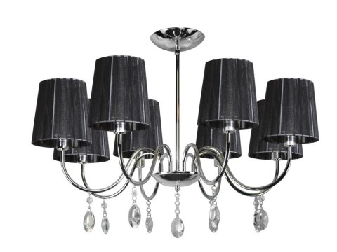 SORENTO LAMPA WISZĄCA 8X40W E14 CHROM ABAŻUR CZARNY SORENTO LAMPA WISZĄCA 8X40W E14 CHROM ABAŻUR CZARNY