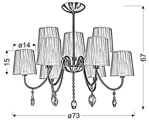 SORENTO LAMPA WISZĄCA 9X40W E14 CHROM ABAŻUR CZARNY SORENTO LAMPA WISZĄCA 9X40W E14 CHROM ABAŻUR CZARNY