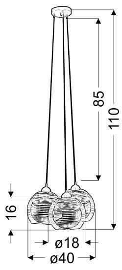 TRIO 1 LAMPA WISZĄCA 3X60W E27 CHROM TRIO 1 LAMPA WISZĄCA 3X60W E27 CHROM