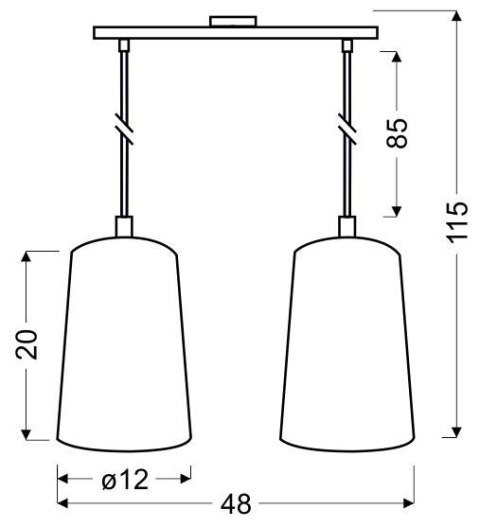 VISTA LAMPA WISZĄCA 2X60W E27 BIAŁY VISTA LAMPA WISZĄCA 2X60W E27 BIAŁY