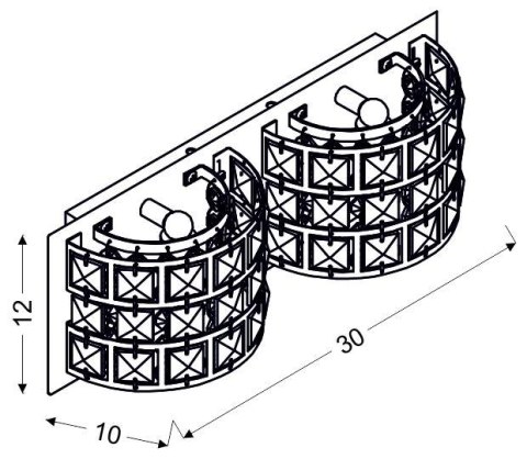 SATURN LAMPA KINKIET 12X30 2X40W G9 CHROM SATURN LAMPA KINKIET 12X30 2X40W G9 CHROM